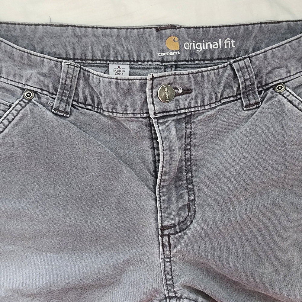 Women's Carhartt Original Fit Gray Carpenter Pants Sz 8